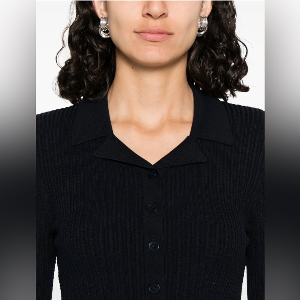 Sandro CROPPED POLO COLLAR CARDIGAN/ Size 0 - Picture 5 of 13